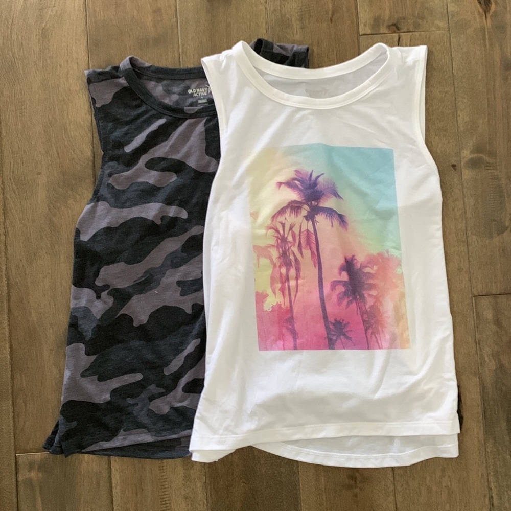 Like New- Two Summer Cropped Muscle Tank